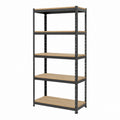 Standregal mit 5 Ablagen Schwarz Eicheoptik Stahl MDF 90 x 40 x 180 cm