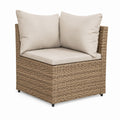 Gartensessel Polyrattan Beige mit Polyesterkissen 75 x 75 x 70 cm
