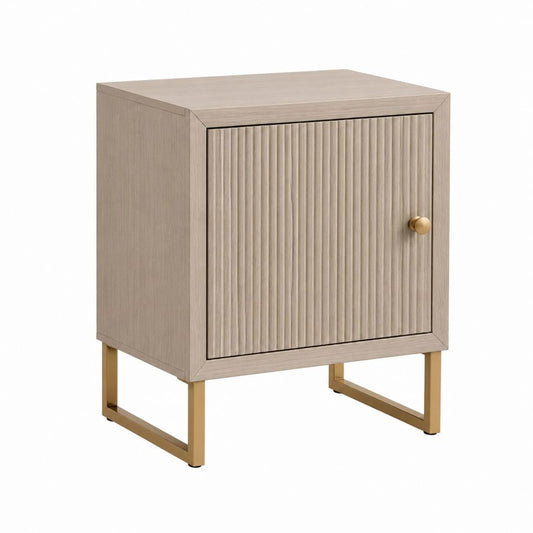 Nachttisch mit Tür Beige MDF rechteckig 40 x 40 x 60 cm