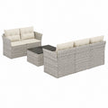3-teiliges Gartenlounge Set Grau Beige aus PE-Polyrattan mit 2-Sitzer 3-Sitzer und Couchtisch 184 x 70 x 75 cm