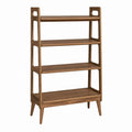 Standregal Wohnzimmerregal braun aus Walnussholz rechteckig 60 x 35 x 140 cm mit 4 Ablagen