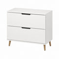 Kommode mit 2 Schubladen Weiß Spanplatte Rechteckig 80 x 40 x 75 cm