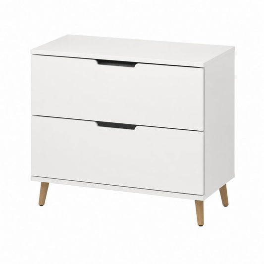 Kommode mit 2 Schubladen Weiß Spanplatte Rechteckig 80 x 40 x 75 cm