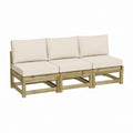 3-Sitzer Gartensofa aus imprägniertem Kiefernholz Beige 195 x 70 x 70 cm